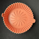 Silicone Air Fryer Liner Kitchen Baking Parchment Steamers Pads (Orange) Newly