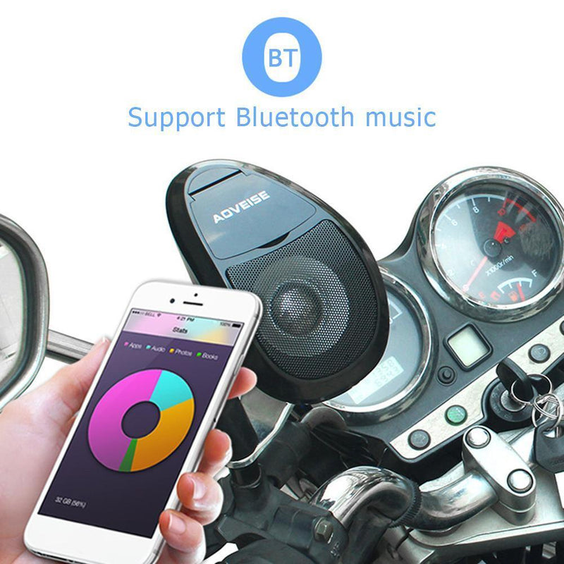 AOVEISE MT493 Motorcycle Bluetooth Speaker MP3 Audio System FM Radio U Disk