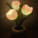 #A LED Flower Night Light Simulation Tulip Flowerpot Potted Plant Home Room Deco