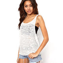 Sexy Women Casual Sleeveless Loose Vest Shirt Blouse Tank Top White M