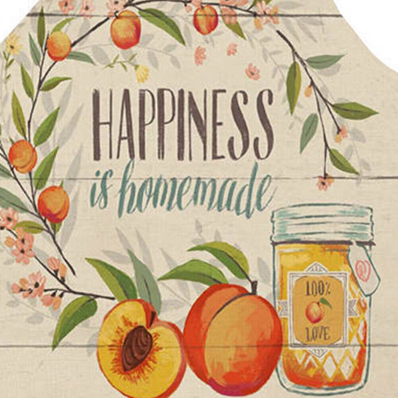 Happiness Kitchen Linen Apron Waterproof Home Cleaning Bib for Women Men Cook