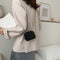Pure Color Leather Mini Shoulder Bags Women Chain Messenger Bags (Black)
