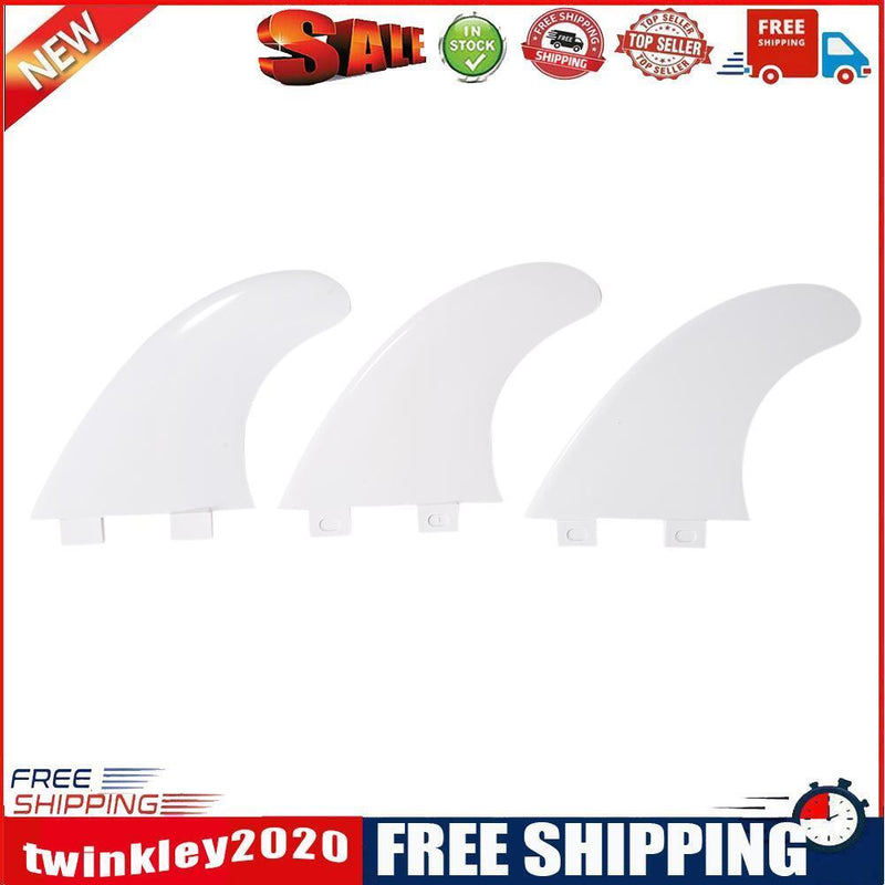 3pcs Surfboard Fin for FCS G5 Longboard Water Wave Fin Paddle Board (White)