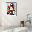 Snowman Cartoon Full Round Drill Mosaic Picture of Rhinestone Handmade Art Kit