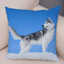 Husky Printed Cushion Linen Bed Throw Pillow Case Artistic Home Decoration Cover