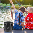 10L Folding Bucket Outdoor Camping Fishing Car Washer Carrier Bags (Black) Newly