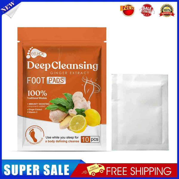 EELHOE 10 Pack Ginger Foot Patches Bamboo Vinegar Stress Relief Foot Pads