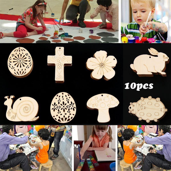 DIY Easter eggs Hanging Ornaments Easter Wood Chips Easter Decorations