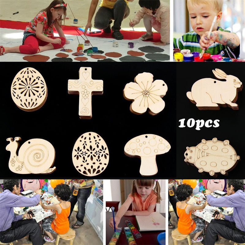 DIY Easter eggs Hanging Ornaments Easter Wood Chips Easter Decorations