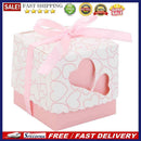 10pcs Double Hollow Heart Design Ribbon Candy Boxes Cut Wedding Party Favor G