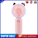 Mini Portable Fan USB Rechargeable Night Light Handheld Fan 3-Speed (Pink)