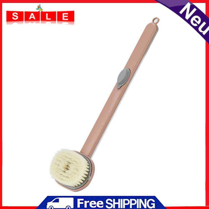 Long Handle Exfoliating Bath Skin Brush Body Scrub Shower Cleaning (Pink)