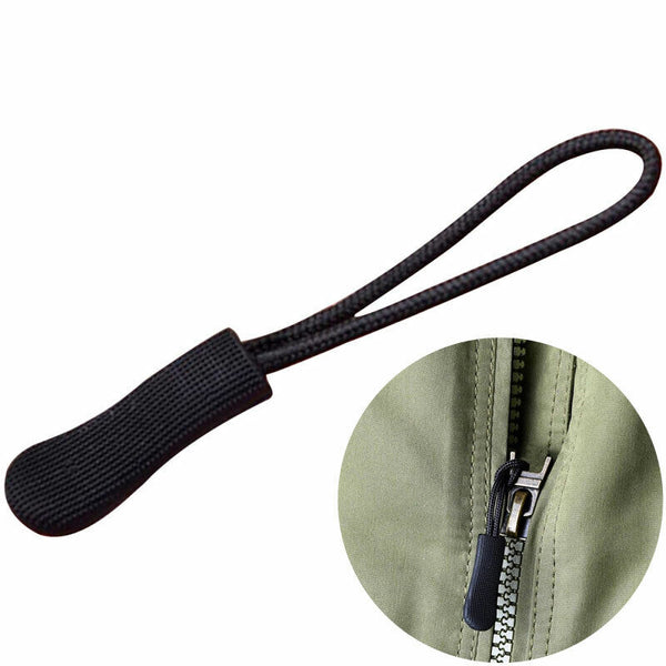 1pcs Schwarz Reißverschlußanhänger Puller Kabel Reißverschlusszipper, I3O4 M1G7