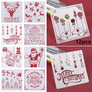 Embossing Scrapbooking Merry Christmas Painting Template Layering Stencils
