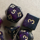 7pcs/Set Dichromatic Dices Digital Polyhedron Starry Sky Dice Entertainment Tool