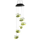 Solar Power Wind Chime Lamps Honey Bee Outdoor Hanging Light Home Garden Decor