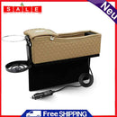 Universal Vehicle Car Seat Crevice Organizer Dual USB Phone Holder Charger Box