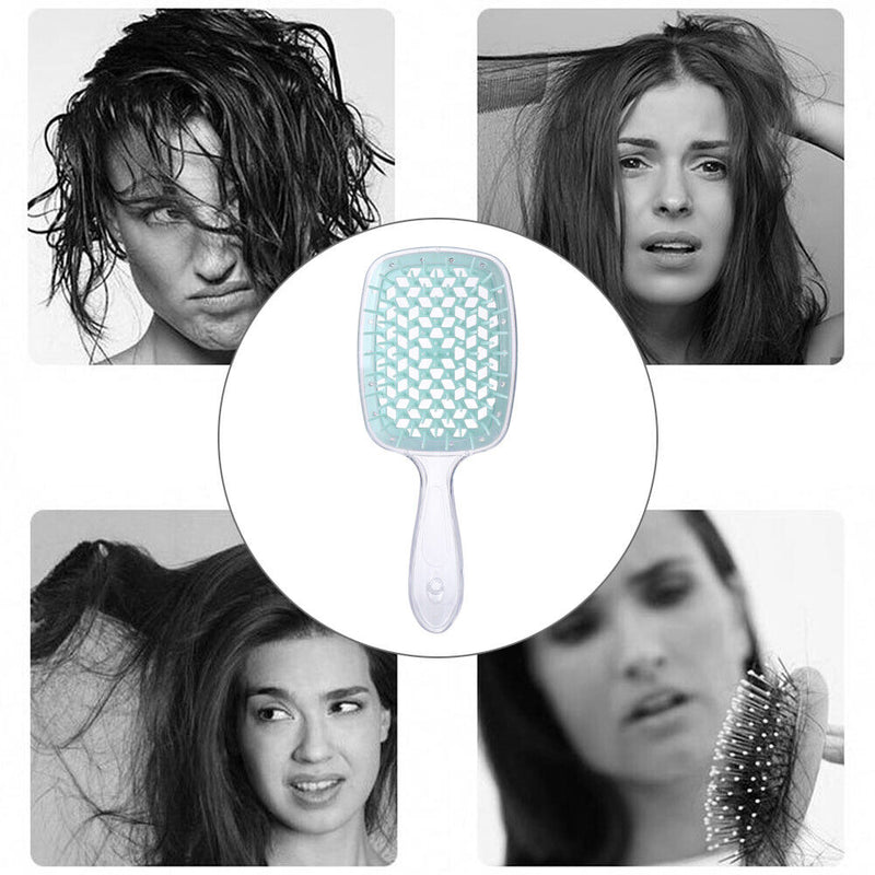 Wide Teeth Air Cushion Comb Wet Dry Hair Detangling Salon Scalp Massage Bru