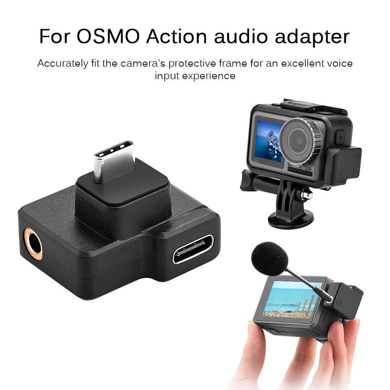 USB C Male to Female + 3.5mm Microphone Adapter for DJI OSMO ACTION Accessories