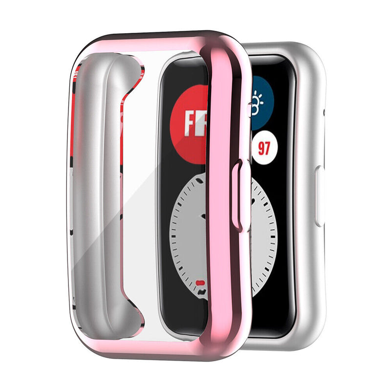 TPU Protector Case Anti Scratches Full Cover for Huawei Watch Fit (Pink) Newly
