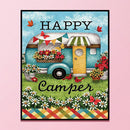11CT Printed Full Embroidery Dining Car Needlework DIY Cotton Craft Home Decor
