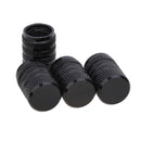 4pcs Aluminum Alloy Car Tire Wheel Tyre Caps Valve Stem Dust Covers (Black)