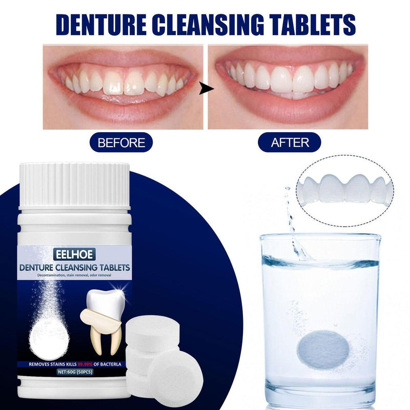Denture Cleansing Tablets Orthodontic Retainer Mouth Guard Brace Sterilizing`