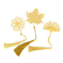 Cute Stationery Book Holder Apricot Metal Bookmark Tassel Chinese Style Leaf
