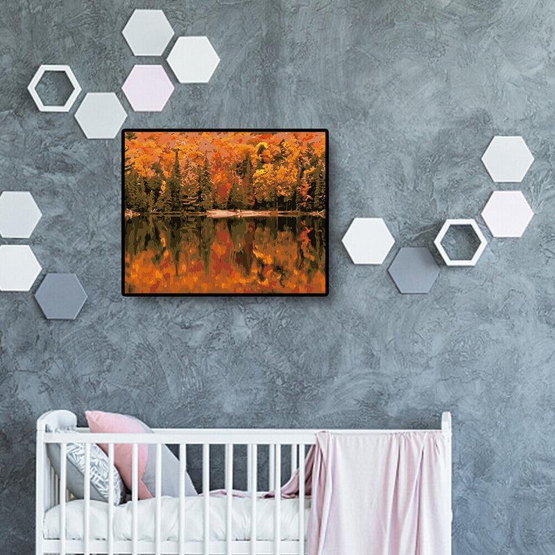 DIY Digital Oil Painting By Numbers Autumn Woods Modern Home Decoration 40x50cm