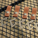 4x Outdoor PU Leather Hooks Camping Triangle Shelf Hanger Clothes Storage Hook