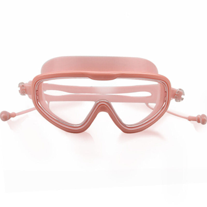 Swimming Goggles with Earplugs Waterproof HD Adults Diving Eyewear (Pink) Newly