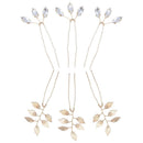 Headpiece Girls Ornaments Leaves Pins Clips Headwear Women Hairpins Crystal