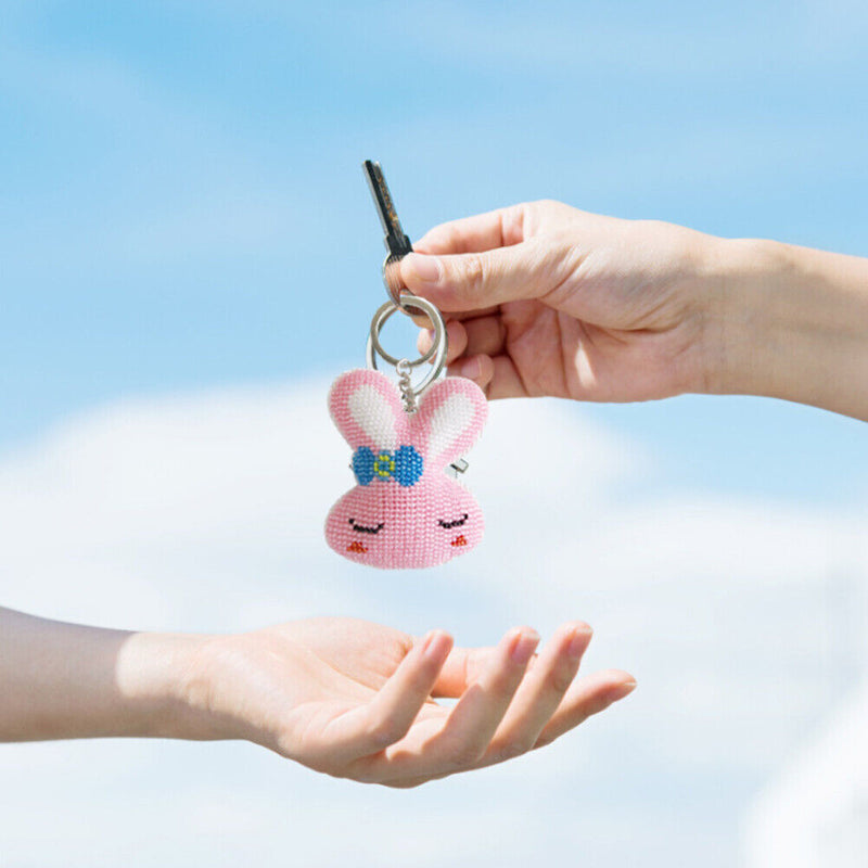 Full Beaded Cute Rabbit Cross Stitch Key Chain Embroidery Handicraft Pendant Kit