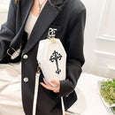 #A Gothic Crossbody Bags Coffin Shape Fashion Messenger Pouch Small for Women Gi