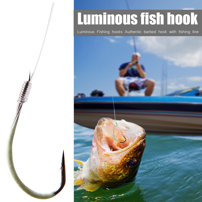 30pcs/Lot High Carbon Steel Luminous Fishing Fishing Barbed Hook Fishing Tackles