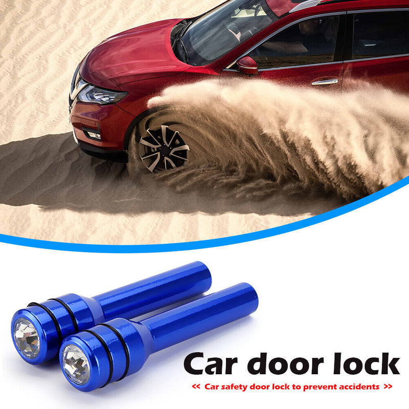 Car Door Lock Knob Universal Rhinestone Auto Interior Door Lock Pull Knob 2 P