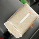 Universal Car Tissue Box Case Leather Auto Toilet Paper Holder Case (Beige)
