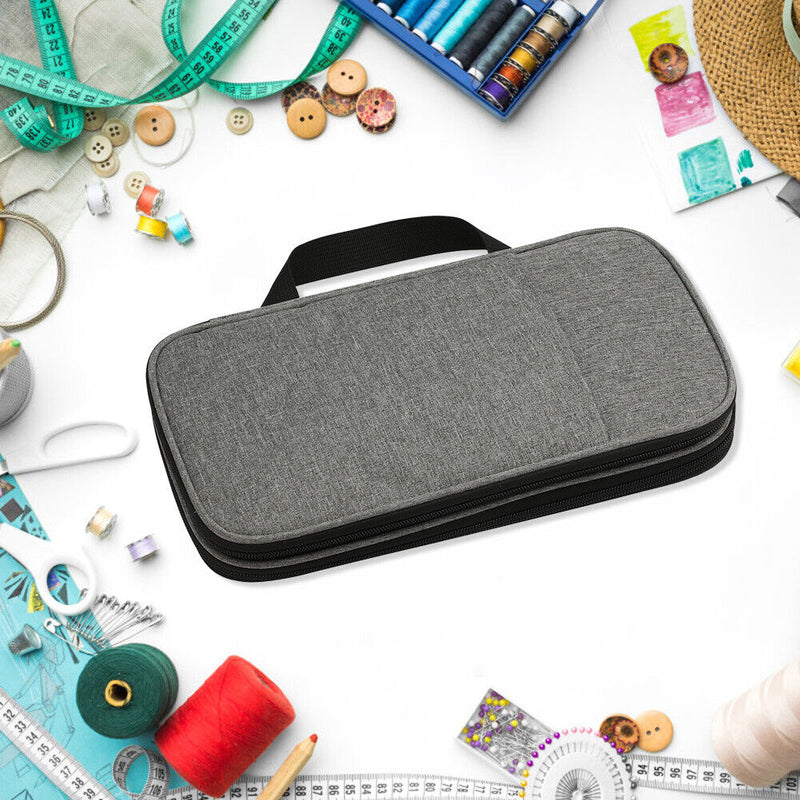 Yarns Crochet Sewing Tool Storage Bag DIY Knitting Needle Organizer (Grey) Newly