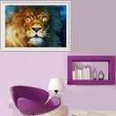 5D DIY Round Drill Diamond Painting Lion Cross Stitch Embroidery Needlework