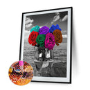 Diamond Painting 5D DIY Colorful roses Hat Full Round Drill Picture