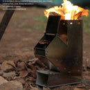 Outdoor Camping Wood Stove Folding Picnic Rocket Burner BBQ Cooking Stove F7X0