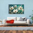 Hand Painted Oil Paint by Numbers DIY White Flower Drawing Wall Decoration Gift