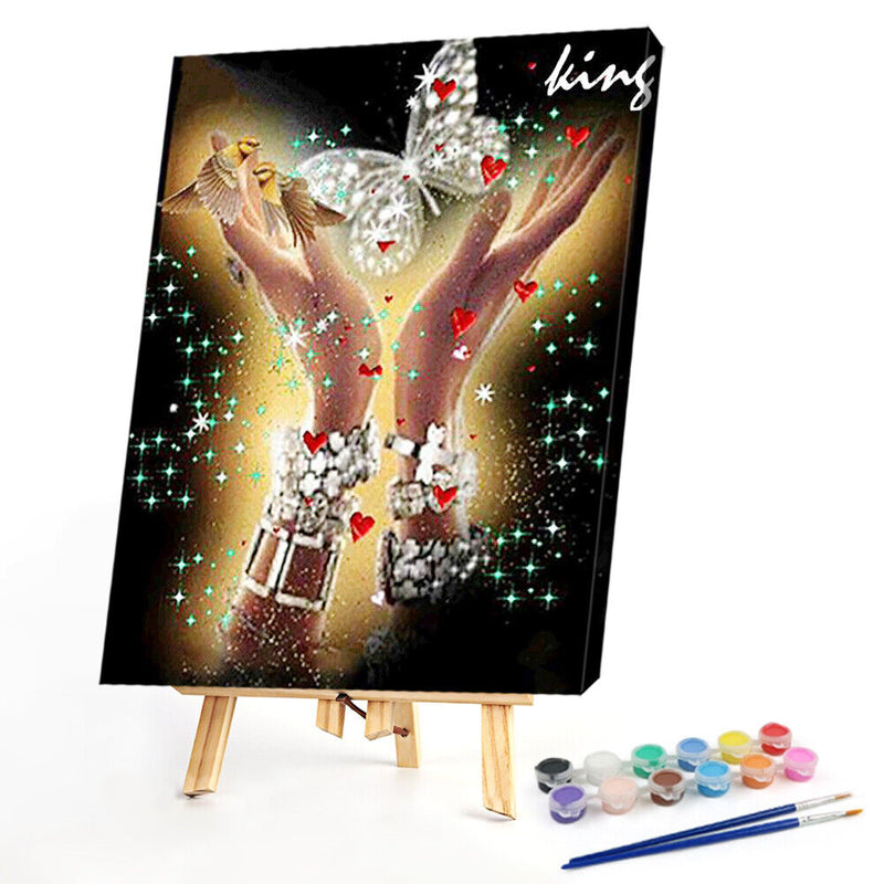 Butterflies Paint By Numbers Kit DIY Frameless Picture On Canvas Craft Art