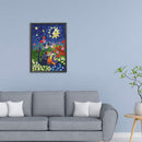 Full Cross Stitch Embroidery 14CT Stamped Sun Cat Needlework Home Ornament