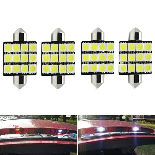 Error Canbus White Festoon Light Car LED Reading Bulbs C5W Dome Lamp For 4Pcs