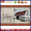 Home Weatherproof Retro Chic Farm Life Sign Iron Painting Wall Drawing Templates