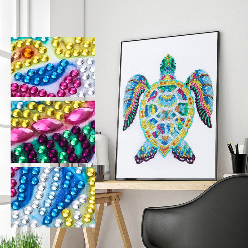 Diamond Painting 5D DIY Turtle Crystal Special Shape Room Wall Art (T086)