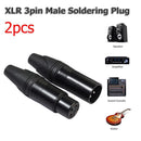 1 Pair XLR 3Pin Male Female DIY Audio Cable Connectors Solder Plug (Black) Newly