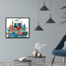 14CT 2 Beach Part Embroidery London Cotton Counted Cross Stitch Home Decoration