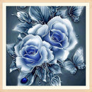 Rose 5D Diamond Painting Embroidery DIY Craft Cross Stitch Home Decor(Blue